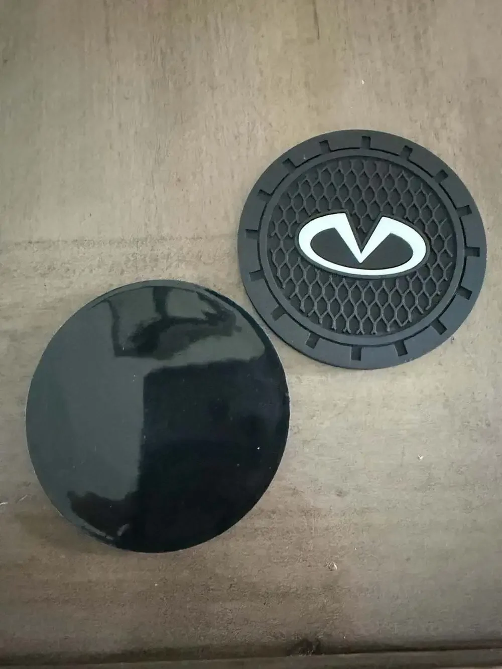 Infiniti Logo Anti-Slip Silicone Car Cup Holder Coasters - 2 Piece Set
